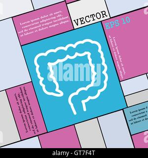 Intestino crasso icona segno. Appartamento moderno stile per il design. Vettore Illustrazione Vettoriale