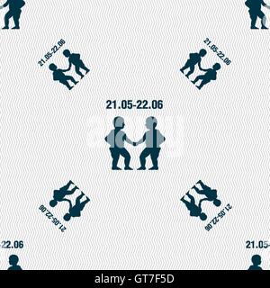 Gemini segno. Modello senza cuciture con texture geometrica. Vettore Illustrazione Vettoriale