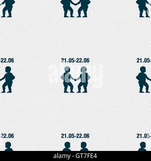 Gemini segno. Modello senza cuciture con texture geometrica. Vettore Illustrazione Vettoriale