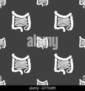 Intestini di segno. Seamless pattern su uno sfondo grigio. Vettore Illustrazione Vettoriale