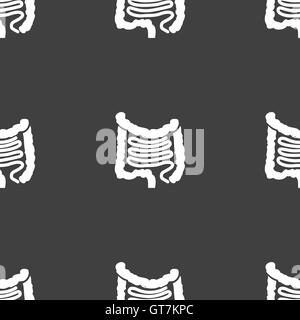 Intestini di segno. Seamless pattern su uno sfondo grigio. Vettore Illustrazione Vettoriale