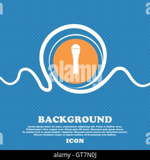 Icona a forma di microfono segno. Blu e bianco sfondo astratto di tinte con spazio per il testo e per il design. Vettore Illustrazione Vettoriale