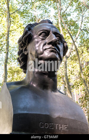 Goethe busto in Bryant Park, New York Foto Stock