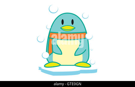 Congelati pinguino di arte vettoriale Foto Stock
