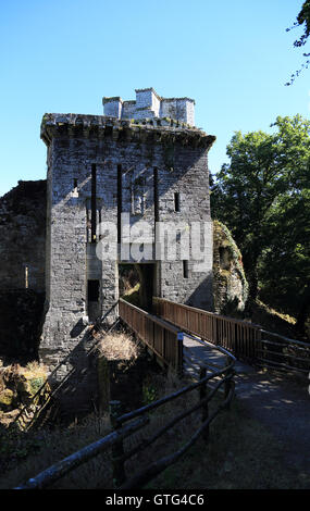 The Gatehouse con il tenere dietro, Forteresse de Largoet, elfi Morbihan, in Bretagna, Francia Foto Stock