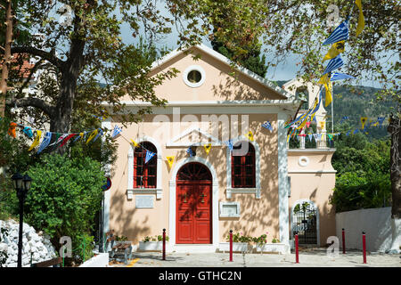 Chiesa in Asos, Erisos unità municipali, CEFALLONIA, ISOLE IONIE, Grecia, Europa Foto Stock
