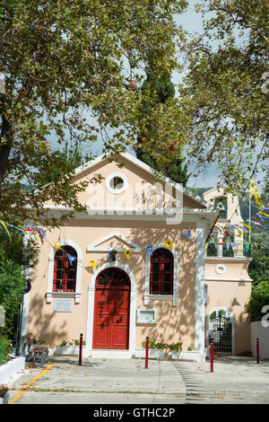 Chiesa in Asos, Erisos unità municipali, CEFALLONIA, ISOLE IONIE, Grecia, Europa Foto Stock