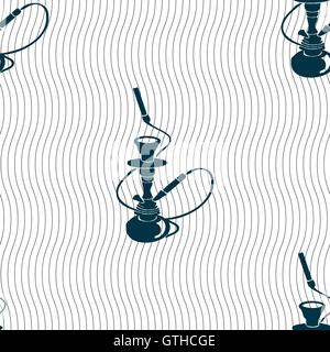 Hookah segno. Modello senza cuciture con texture geometrica. Vettore Illustrazione Vettoriale