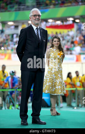 Presidente della Union Cycliste Internationale Brian Cookson al Rio velodromo olimpico durante la seconda giornata del 2016 Rio Giochi Paralimpici di Rio de Janeiro in Brasile. Stampa foto di associazione. Picture Data: venerdì 9 settembre 2016. Foto di credito dovrebbe leggere: Andrew Matthews/filo PA. Solo uso editoriale Foto Stock