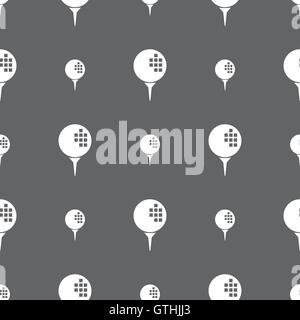 Golf Icona segno. Seamless pattern su uno sfondo grigio. Vettore Illustrazione Vettoriale