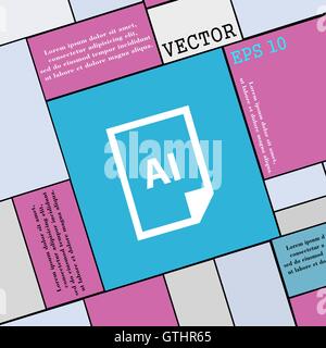 File icona ia segno. Appartamento moderno stile per il design. Vettore Illustrazione Vettoriale