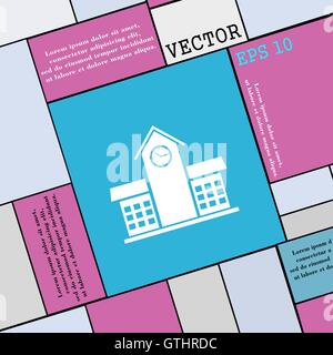 La scuola professionale di segno icona. Appartamento moderno stile per il design. Vettore Illustrazione Vettoriale