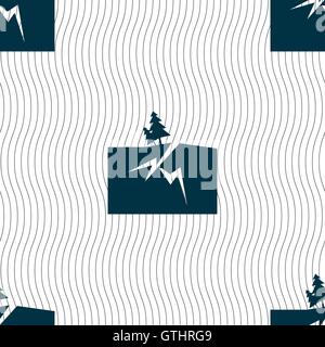 Di proprietà di assicurazione icona segno. Modello senza cuciture con texture geometrica. Vettore Illustrazione Vettoriale