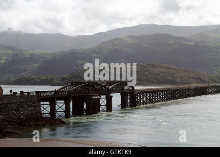Barmouth Bridge Pont.Abermaw Foto Stock