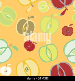 Sfondo senza soluzione di continuità con le mele Illustrazione Vettoriale