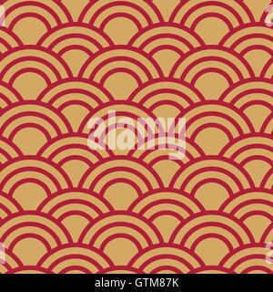 Seamless onda modello giapponese Illustrazione Vettoriale