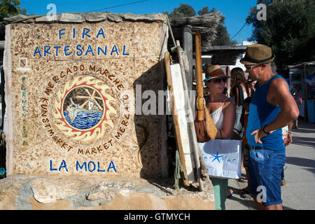 Mercato hippy, Pilar de la Mola, Formentera, isole Baleari, Spagna, Europa Foto Stock