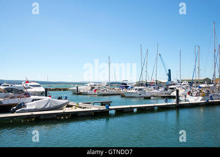 Poole Quay, Poole, Dorset, Inghilterra, Regno Unito. Foto Stock