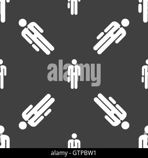 Imprenditore segno icona. Seamless pattern su uno sfondo grigio. Vettore Illustrazione Vettoriale