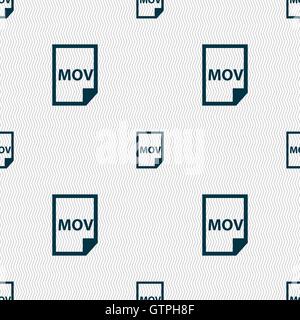 File mov icona formato segno. Modello senza cuciture con texture geometrica. Vettore Illustrazione Vettoriale