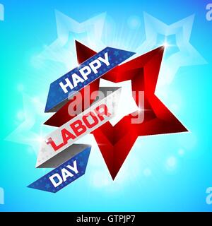 Happy Labor Day greeting card design. Utilizzare questa illustrazione vettoriale per progettare il vostro sito web o pubblicazioni. Illustrazione Vettoriale