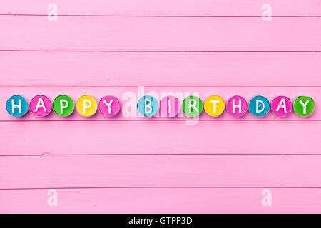 Colorato Buon Compleanno sfondo con copyspace Foto Stock