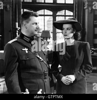 Questa terra è mio 1943 RKO Radio Pictures film con Maureen O'Hara e Walter Slkezak Foto Stock