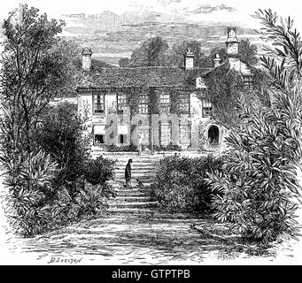 WILLIAM WORDSWORTH (1770-1850) poeta romantico inglese. La sua casa a Rydal Mount da Creighton è " La storia di un po' di inglese Shires" pubblicato nel 1897 Foto Stock
