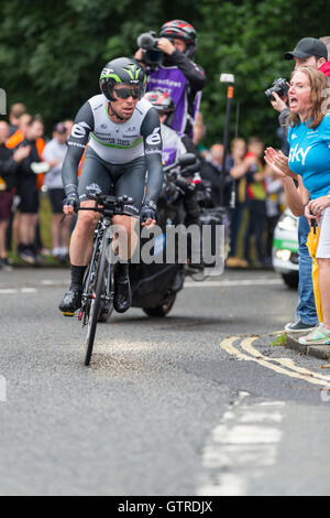 Bristol, Regno Unito. Decimo Sep, 2016. Mark Cavendish giostre in Bristol durante il Cronometro Individuale: stadio 7a, 2016 Tour della Gran Bretagna Credito: Michael Buddle/Alamy Live News Foto Stock