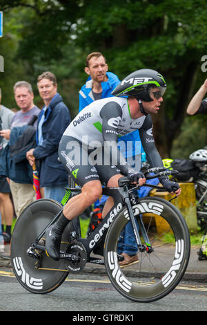 Bristol, Regno Unito. Decimo Sep, 2016. Mark Cavendish giostre in Bristol durante il Cronometro Individuale: stadio 7a, 2016 Tour della Gran Bretagna Credito: Michael Buddle/Alamy Live News Foto Stock