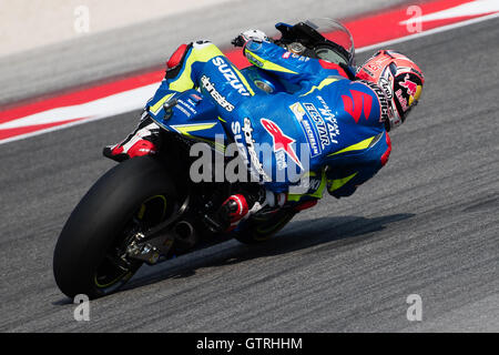 Misano Adriatico, Italia. 9 Sep, 2016. MAVERICK VINALES del Team SUZUKI ECSTAR corse durante la sessione di pratica del 2016 Moto GP di San Marino a Misano World Circuit di Misano Adriatico, Italia. Credito: James Gasperotti/ZUMA filo/Alamy Live News Foto Stock