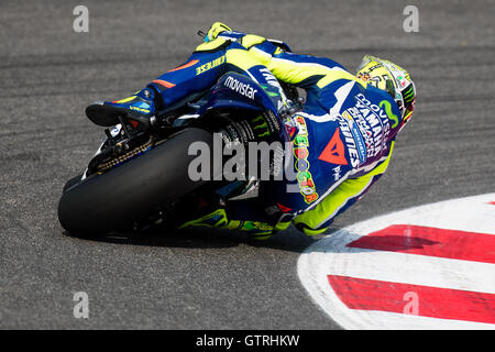 Misano Adriatico, Italia. 9 Sep, 2016. VALENTINO ROSSI corse durante la sessione di pratica del 2016 Moto GP di San Marino a Misano World Circuit di Misano Adriatico, Italia. Credito: James Gasperotti/ZUMA filo/Alamy Live News Foto Stock