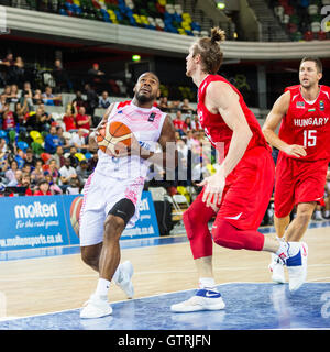 Casella di rame Arena, Londra, Regno Unito. Decimo Sep, 2016. Gran Bretagna faccia il team di Ungheria nel cestello di Euro 2017 qualificatori sotto head coach Joe Prunty, in una partita cruciale per entrambe le squadre. Ungheria vittoria 88-80 sopra GB. Credito: Imageplotter News e sport/Alamy Live News Foto Stock