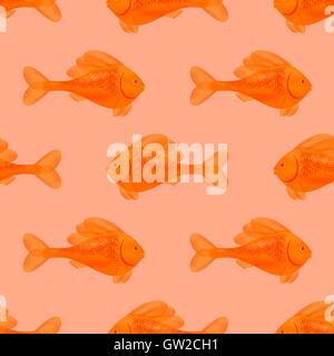 Seamless Orange modello FISH Illustrazione Vettoriale