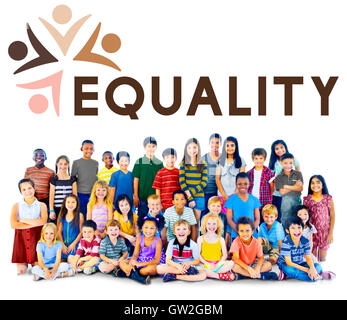 Equità di uguaglianza dei diritti fondamentali la discriminazione razzista Concept Foto Stock