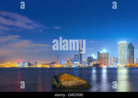 Vista notturna di Gulangyu isola isolotto di Xiamen Foto Stock