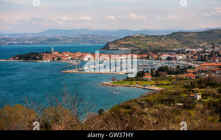 Città Izola, Slovenia Foto Stock