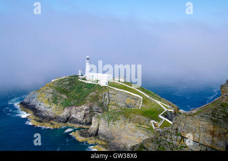 Mare di nebbia nella laminazione a sud di stack, Holyhead, Anglesey, Galles Foto Stock