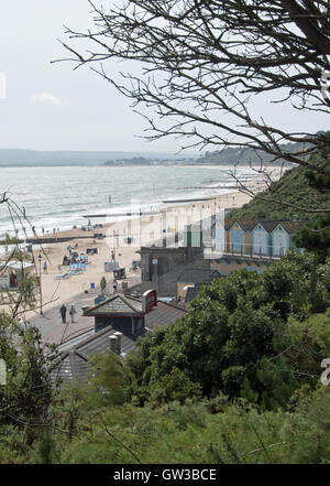 Una vista in direzione ovest da Alum Chine giardini tropicali, Bournemouth Dorset Foto Stock