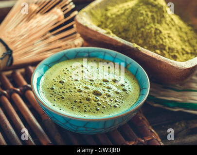 Verde biologico matcha tea Foto Stock