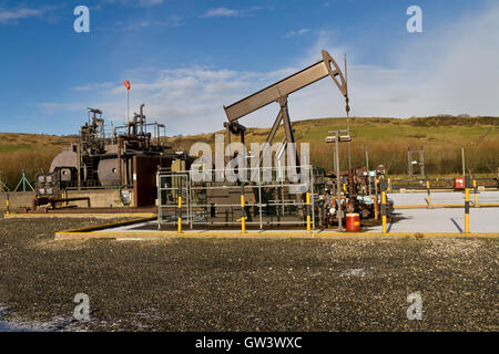 Annuendo asino del Regno Unito più antica di olio onshore del campo a Kimmeridge nel Dorset Foto Stock