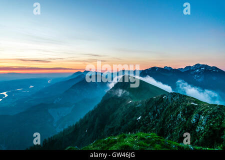 Nuvole sopra Golica Foto Stock