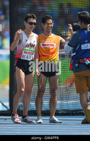 Rio de Janeiro, Brasile. Undicesimo Sep, 2016. Shinya Wada & Takashi Nakata (JPN) Atletica leggera : Uomini 1500m T11 calore allo Stadio Olimpico durante il Rio 2016 Giochi Paralimpici a Rio de Janeiro in Brasile . Credito: AFLO SPORT/Alamy Live News Foto Stock