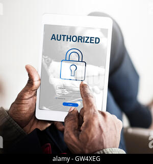 Accessibilità autorizzato la sicurezza di rete il concetto di sistema Foto Stock
