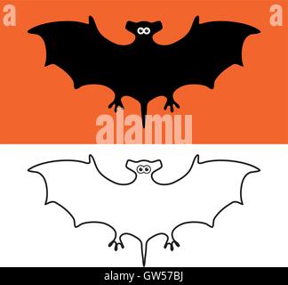 Vettore di set di simboli di bat, scary vampiri del concetto della fauna selvatica Illustrazione Vettoriale