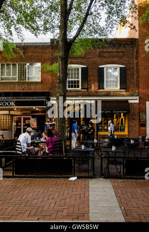 Storica pedonale Downtown Mall, East Main Street, Charlottesville, Virginia Foto Stock