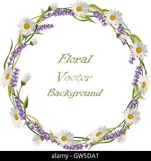 Telaio di ghirlande di fiori Illustrazione Vettoriale