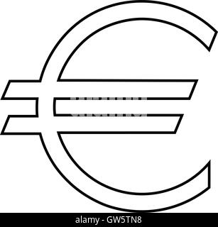 Euro moneta ufficiale simbolo. illustrazione vettoriale, delineato segno. Illustrazione Vettoriale