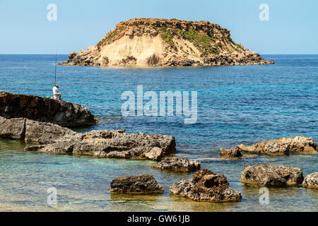 Fisherman Agios Georgios Cipro Foto Stock