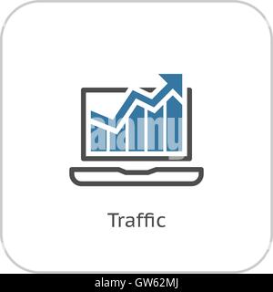 L'icona del traffico. Design piatto. Illustrazione Vettoriale